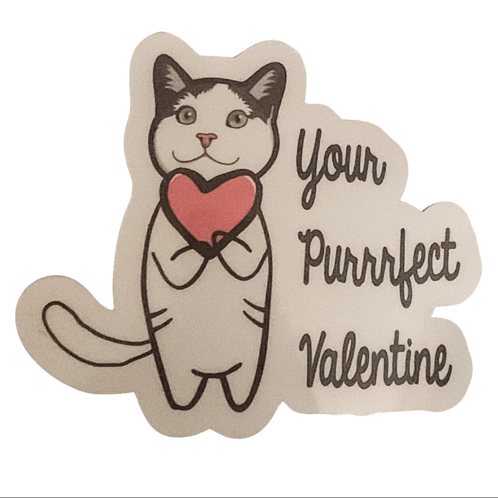 4 Your Purrrfect Valentine Vinyl Stickers